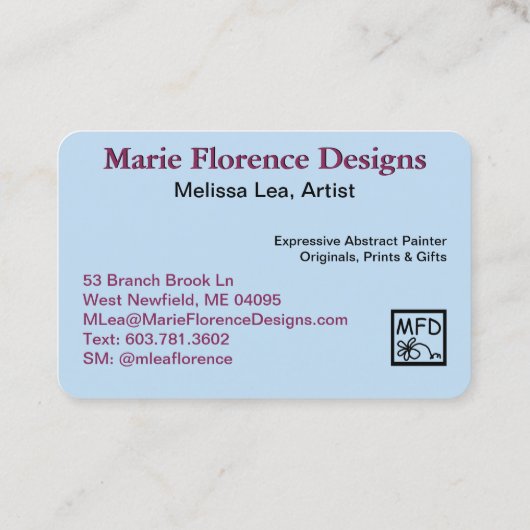 Artist Business Card Template  名刺 (裏面)