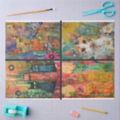 Artist Catをテーマにしたジャンクジャーナルの背景3 薄葉紙 (クラフト)