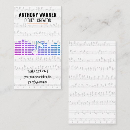 Artist | Musical Notes | Sound Engineer 名刺 (正面/裏面)