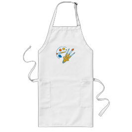 Artist Paint Palette and Brushes ロングエプロン