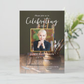 Artist, Painter, Celebration of Life Funeral Photo 招待状 (スタンド正面)