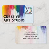 Artist Palette | Colorful Brush Strokes | Creative 名刺 (正面/裏面)