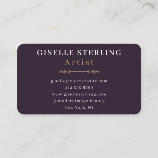 Artist Purple Gold Professional 名刺 (裏面)