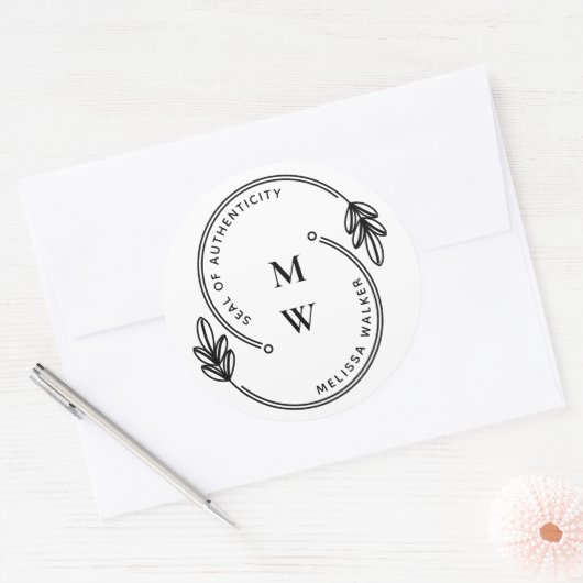 Artist Seal of Authenticityモノグラム ラウンドシール (封筒)