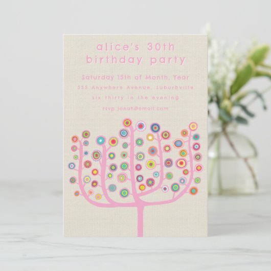 Artist Unique Abstract Tree Painting 招待状 (スタンド正面)