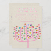 Artist Unique Abstract Tree Painting 招待状 (正面/裏面)