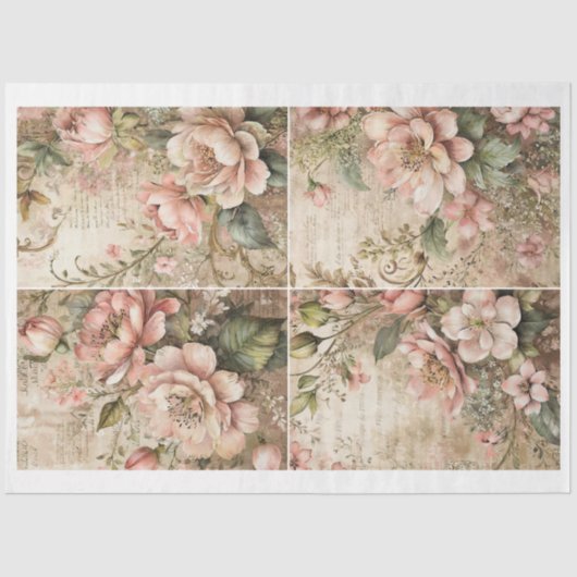 Artist Victorian Flower Junk Journal Backgrounds B 薄葉紙 (正面)