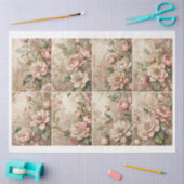 Artist Victorian Flower Junk Journal Backgrounds C 薄葉紙 (クラフト)