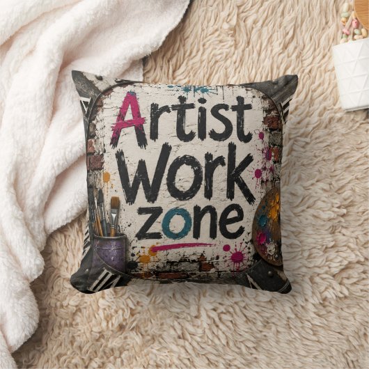 Artist Work Zone Creative Studio Gift for Artists クッション (ブランケット)