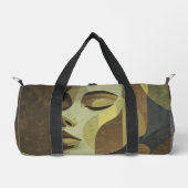 Artistic Abstract Face Design Duffel Bag ダッフルバッグ (正面)