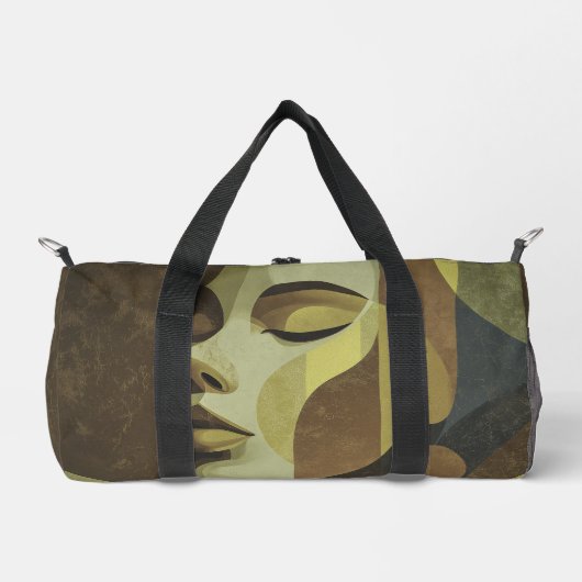 Artistic Abstract Face Design Duffel Bag ダッフルバッグ (正面)