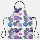 Artistic Abstract Floral Watercolor All-Over Print エプロン (正面)