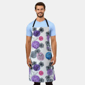 Artistic Abstract Floral Watercolor All-Over Print エプロン (着用した状態)