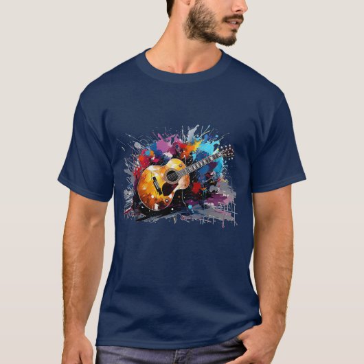 Artistic Abstract Guitar Music Lover's Art Tシャツ (正面)