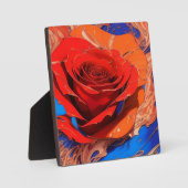 Artistic Abstract Marbled Rose Tabletop フォトプラーク (正面)