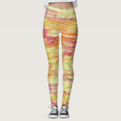 Artistic Abstract Psychedelic Color Burst Opaque レギンス (正面)