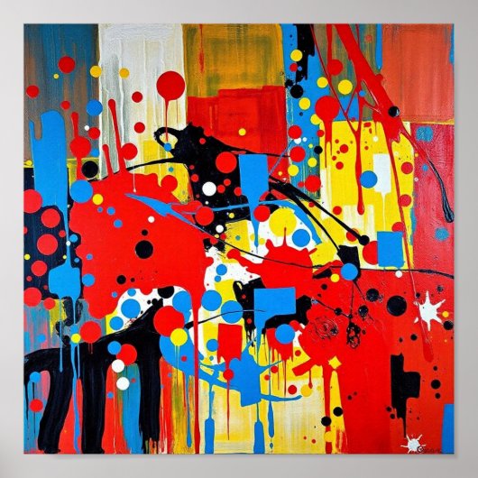 Artistic Aesthetic Abstract Watercolor Poster ポスター (正面)