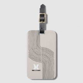 Artistic aesthetic stripes minimal Monogram ラゲッジタグ