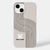 Artistic aesthetic stripes minimal Monogram Case-Mate iPhoneケース (裏面)
