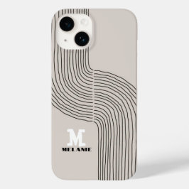 Artistic aesthetic stripes minimal Monogram Case-Mate iPhone 14ケース
