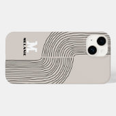 Artistic aesthetic stripes minimal Monogram Case-Mate iPhoneケース (裏面 (横))