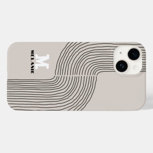Artistic aesthetic stripes minimal Monogram Case-Mate iPhoneケース (裏面 (横))
