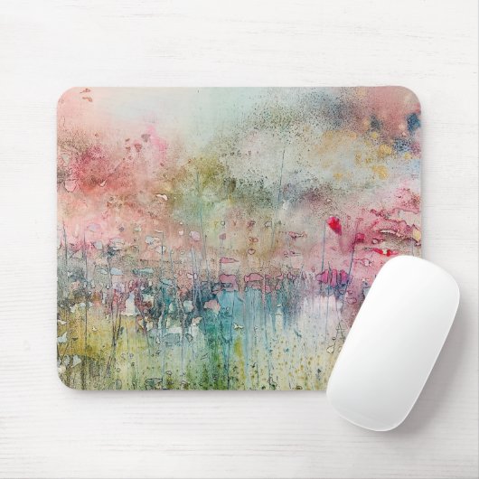 Artistic Alcohol Ink Abstract Landscape Mousepad  マウスパッド (マウス)
