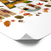 Artistic Autumn Leaves Typography Photo Collage  ポスター (角)