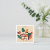 Artistic Autumn Piano QR Code Music Business Card スクエア名刺 (スタンド正面)