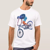 Artistic Bear on Bicycle Graphic T-Shirt - Fun  Tシャツ (正面)