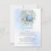 Artistic Blue Hydrangea Eucalyptus details card 出欠カード (正面)