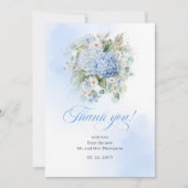 Artistic Blue Hydrangea Eucalyptus thank you card サンキューカード (正面)