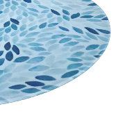 Artistic Blue Mosaic Petals Glass Cutting Board カッティングボード (角)
