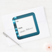 Artistic Blue Snowflakes Christmas Gift Label スクエアシール (封筒)