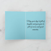 Artistic Blue White Cherry Blossom Birthday Card カード (内部)