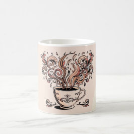 Artistic Boho Botanical Coffee Cup Two-Tone Mug コーヒーマグカップ