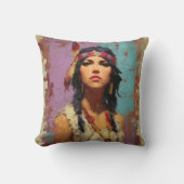 Artistic Boho Portrait Decorative Pillow クッション (正面)