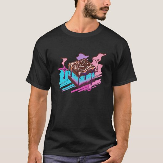 Artistic Brownies Retrowave Meets Pastel Vaporwave Tシャツ (正面)