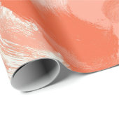 Artistic Brush Stroke Coral Peach Abstract Pattern ラッピングペーパー (ロールコーナー)