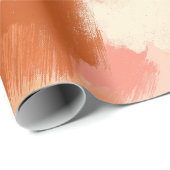 Artistic Brush Stroke Coral Peach Abstract Pattern ラッピングペーパー (ロールコーナー)