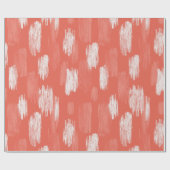 Artistic Brush Stroke Coral Peach Abstract Pattern ラッピングペーパー (フラット)