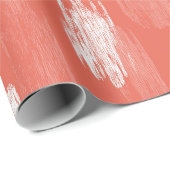 Artistic Brush Stroke Coral Peach Abstract Pattern ラッピングペーパー (ロールコーナー)