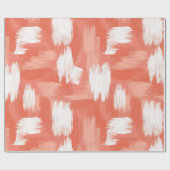Artistic Brush Stroke Coral Peach Abstract Pattern ラッピングペーパー (フラット)
