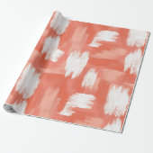 Artistic Brush Stroke Coral Peach Abstract Pattern ラッピングペーパー (アンロールド)