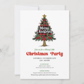 Artistic Buffalo Christmas Tree Party Invitation 招待状 (正面)