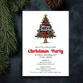 Artistic Buffalo Christmas Tree Party Invitation 招待状