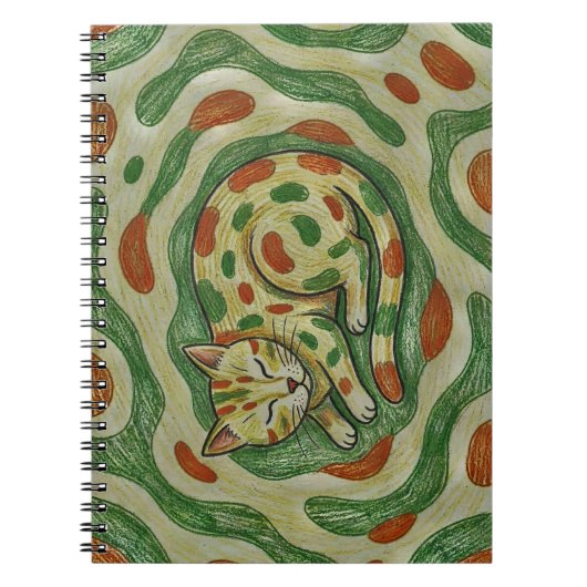 Artistic Calico Cat Camouflage Abstract Pattern ノートブック (正面)