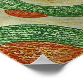 Artistic Calico Cat Camouflage Abstract Pattern ポスター (角)
