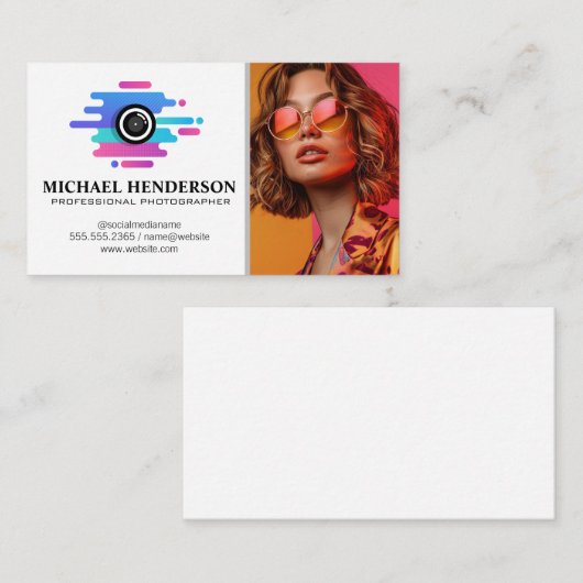 Artistic Camera Logo | Model in Glasses 名刺 (正面/裏面)