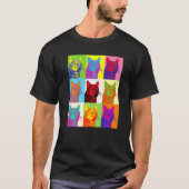 Artistic Cat 1960s Pop Cat Cat Tシャツ (正面)